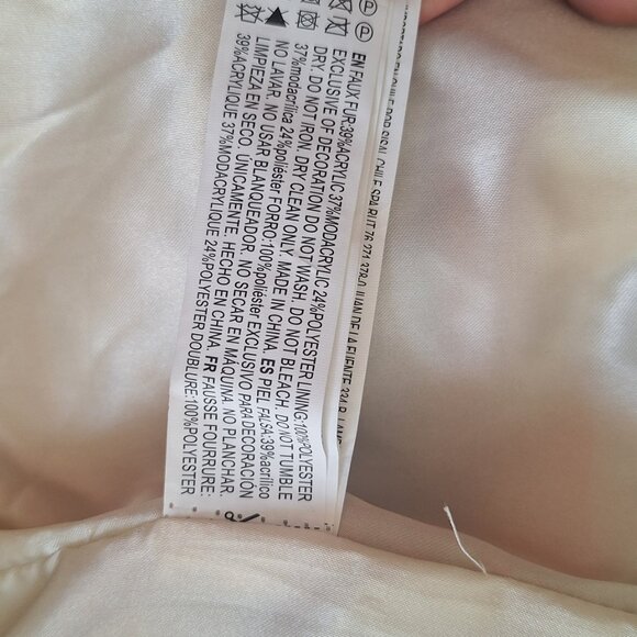 Forever 21 faux fur zip-up jacket in a multicolor striped pattern. - Picture 5 of 5